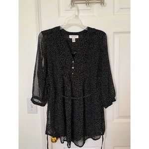 Motherhood Maternity sheer lined polka dot blouse